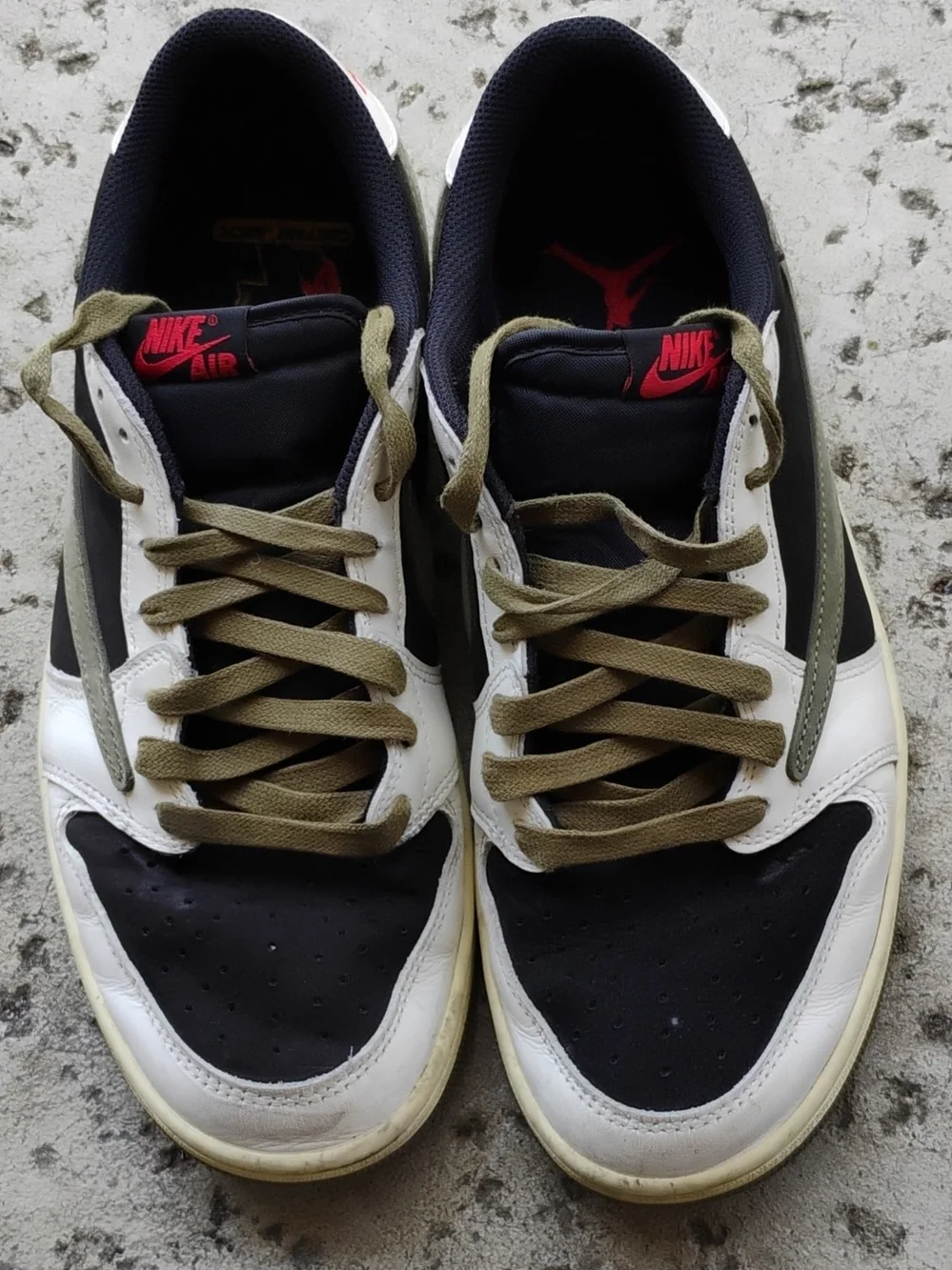 NIKE AIR JORDAN Men’s Low-Top Sneakers in Black, White & Olive